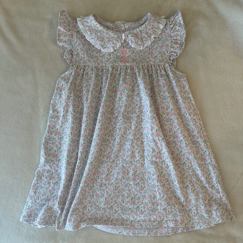 Cecil and Lou Floral Dress with "H" Monogram